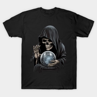 Gothic Grim Reaper Crystal Ball T-Shirt